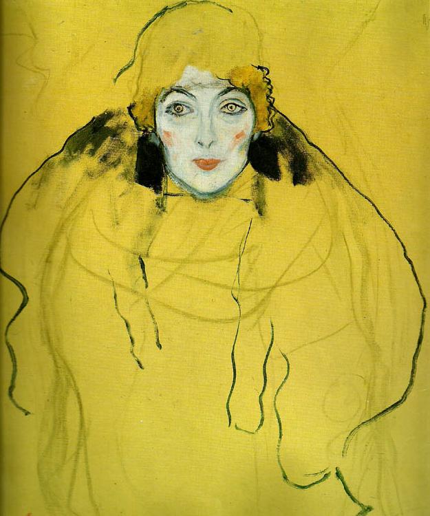 Gustav Klimt en face - portratt av kvinna, oil painting image